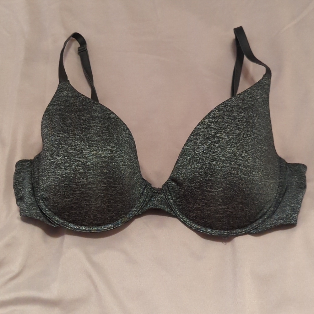 Victoria's Secret Uplift Semi Demi 34C Padded Wired Black Heathered